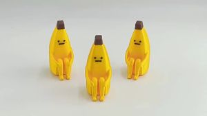 Q Durable Plastic Anxious Banana 3D Printed Figurine | Suitable For Home And Office Decor Ideal For Various Holidays