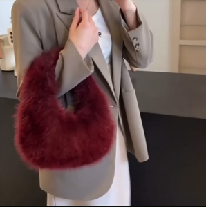 [ SIÊU ĐẸP ] Túi Lông Cầm Tay Thiết Kế Màu Trơn Phong Cách Hàn Quốc Dễ Thương Dễ Dàng Phối Đồ Cho Các Nàng