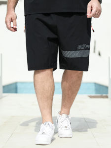 BaiShengHu Fox plus Size Mens Summer Loose Cool Feeling Five-Quarter Pants Breathable Casual Trousers for Fat Men