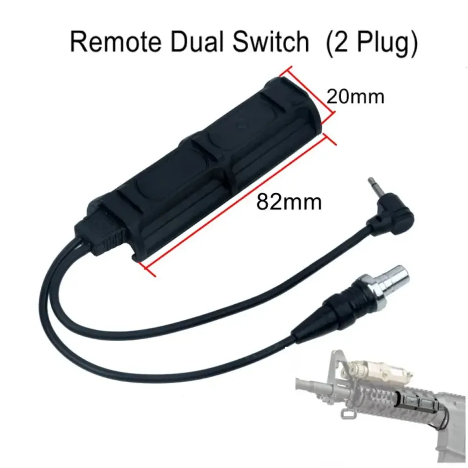 WADSN Tactical Remote Control Dual Switch For SF M300 M600 PEQ DBAL NGAL Lights – Nylon, Picatinny Compatible