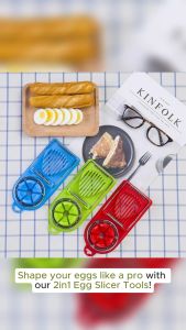 2 In 1 Egg Slicer Tools Stainless Steel Egg Cutter Multifunction Egg Slicer Sectione Cutter Mold Edges Gadgets