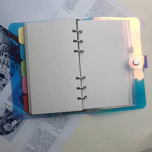 Creative Loose-Leaf Notebook with Laser/PU Cover Transparent Notebook Trendy 6 Holes Metal Binder A6/A5 DIY