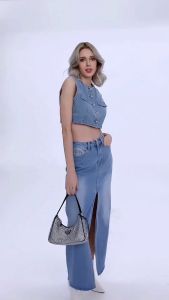 เสื้อกั๊กยีนส์ สวย เท่ Top Jean (CL201) แมชชิ่งกั๊กยีนส์ แมชชิ่งกั๊กยีนส์ผ่าหน้า เสื้อ CALLING\_COSTUME