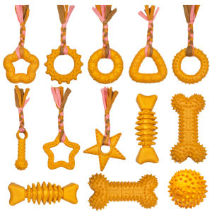 Small Dog Rubber Training Toys Teddy Pet Teeth Cleaning Cotton Rope Durable TPR Toys for Dogs Pet Supplies Dental Health