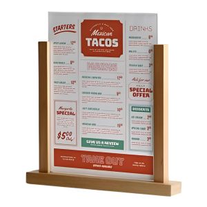 Stand Menu Cafe Resto Kayu Solid / Menu Holder / Stand Kalender