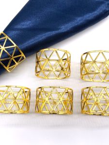 Hotel round Metal Towel Ring Gold Color Western Restaurant Table Decorative Towel Holder European Style Storage Buckle