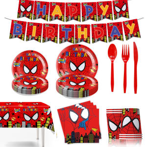 Spiderman เรซซิ่ง จัดงานวันเกิด ของเล่น ของตกแต่ง ของใช้ ชามกระดาษ ป้ายธง ลูกโป่ง ฮีโร่สุดเท่ ของตกแต่งงานปาร์ตี้