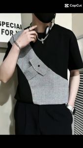 Áo thun áo thun nam tay lửng mới lạ độc đáo phá cách thích hợp mùa hè chất vải mát mẻ thoáng mát - H71