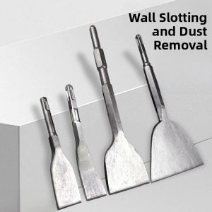 Ultra-Thin Concrete Cement Electric Hatchet Hammer Drill Bit Flat Chisel Wide Concrete Breaking Tool Square Handle Hex Handle