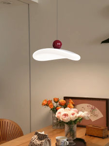 Modern Simple French Style Restaurant Dining Table Lamp Red Love Home Creamy Style 2025 New Model Fish Line Type LED Lamp