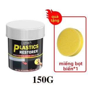 Sáp Phủ Bóng Phục Hồi Nhựa Ô Tô 150g Màu Đen Bóng Làm Mới Nội Thất Da & Nhựa - Chất Làm Bóng Sửa Chữa Nhựa Ngoại Thất Ô Tô
