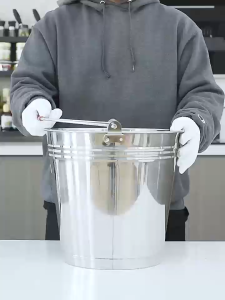 Stainless steel bucket portable household water storage with lid large capacity and thickened bucket