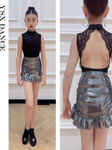 Bộ Đồ Khiêu Vũ Latin Mùa Hè Cho Trẻ Em Bằng Vải Bạc Lỏng Hở Lưng Lưới Lưng Đẹp Bộ Đồ Tập Luyện Khiêu Vũ Latin