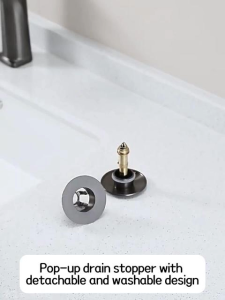 Brass Bathroom Basin Drain Filter Pop-Up Bounce Drainer Universal Installation Detachable
