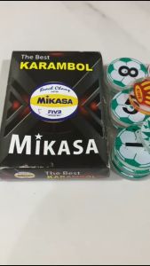 Biji Karambol Biasa Tebal 5 mm Motif Mikasa / Random | Koin Krambol Satu Lapis Original | Keping Kerambol 5mm | Coin Carambol Carrom Games