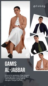Fobdg Gamis Al-Jabbar Jubah 2 Lapis layer Lengan Panjang tersedia 3 warna Motif Embos Batik