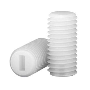 M3 Nylon Slotted Grub ScrewWhite Plastic Flat Point Set ScrewHeadless Thumb Fastener Insulated Industrial Fastening Parts100pc