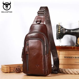 กระเป๋าหนังแท้ BULLCAPTAIN กระเป๋าคาดอกทรงสั่งตัวใหญ่ จุของได้เยอะ ใช้ได้หลากหลาย หนังชั้นแรก กระเป๋าสะพายข้าง/สะพายไหล่