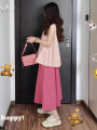 WNVSI | Bộ Đầm A-Line Màu Hồng Không Tay Phong Cách Nhật Bản. 
