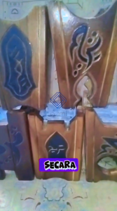 Prapen Kayu Jati Besar tempat bakaran buhur kayu ukuran Besar mabkhara kayu jati Motif Usman