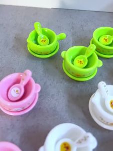 EELHOE | [DO]3Pcs 1/12 Dollhouse Mini Instant Noodles Bowl Plates Dishes Model Simulation Kitchen Decoration Doll House Pretend Play Toys