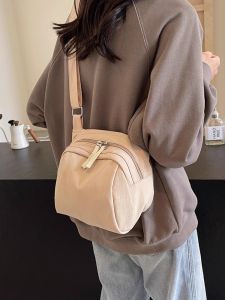 Casual Canvas Shell Bag Large Capacity Crossbody Bag for Women 2024 New Summer Simple Commuting Mini Backpack Korean Style