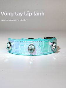 PUPPYTIE | Dây Đeo Chó Trang Trí Hình Kim Cương Vẽ Hoạ Tiết Sần Cá Sấu