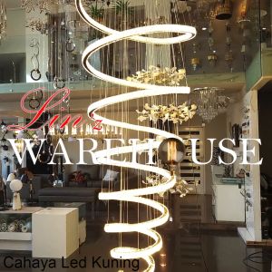 Lampu Gantung void MODERN SPIRAL CRYSTAL 3 COLOUR LED pendant light