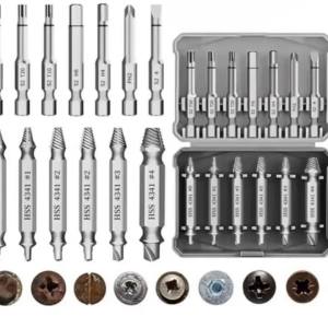 NiuXiang(NewShark) | 13Pcs Stripped Screw Extractor Set with Case HSS 4341 Damaged Bolt Remover & S2 Steel Screwdriver Bit Kit