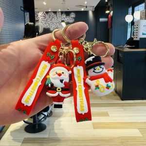 Christmas Keychain Santa Claus Snowman Three-Dimensional Toy Bag Package Pendant Decorations Christmas Activity Small Gift