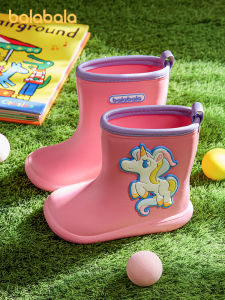 Waterproof Anti-slip Childrens Rain Boots Girls Style Baby Toddler Kids Shoes Comfortable Mid-calf EVA Material for Ages 1-12