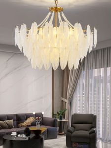 Aiskdan | Luxurious French Romantic Pearl Feather Glass Light