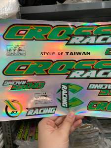 Bộ tem dán xe đạp CROSS RACING chữ màu xanh hàng nhập Thái Lan chất lượng cao dành trang trí riêng cho dòng xe này tem màu sắc cực đẹp và bền giá bán cực tốt bán lẻ như bán sỉ
