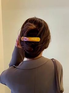 High Quality Chic Hair Clip Spring Clip for Girl French Large Hairpin Headwear Glossy Elliptical Arc Hairpin Hair Accessories
