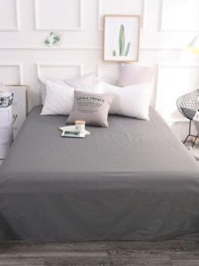 Grey Pure Color Bed Sheet Single Piece Dormitory Bunk Bed Student Simple Blue Quilt Cover Polyester Fabric from Mainland China