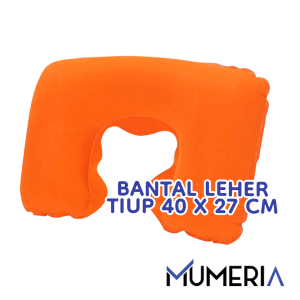 Bantal Leher Angin Tiup Serat Viscose 40 x 27 CM Penahan Ganjalan Tidur Perjalanan Inflatable Portable Indoor Outdoor Travel Pillow Anti Pegal Empuk