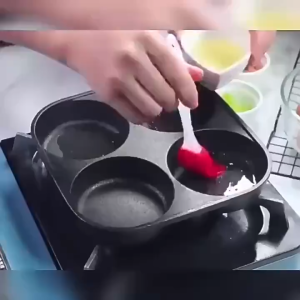 BHQ Egg Burger Pan 4-Hole Non-Stick Frying Pan Breakfast Cast Iron Cooking Pan Cookware Tools