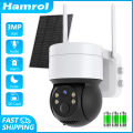 Hamrol 3MP WIFI Solar Panel PTZ IP Camera Rechargeable Battery Human Detection Outdoor Wireless CCTV Security Camera. 