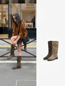 Belle | Warm Fleece-Lined Western Slouchy Knee-High Boots for Women