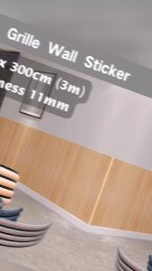 16cm x 3meters PE Foam Grille Wall Sticker - Self-Adhesive Wood Panel Wallpaper
