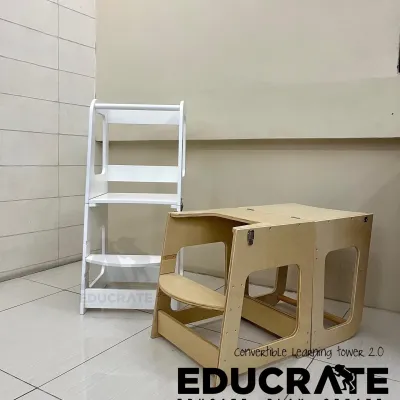 Educrateph 2 in 1 convertible learning tower / kitchen helper / montessori stool/ table and chair / Montessori / weaning chair