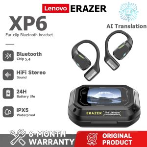 Lenovo ERAZER XP6 AI Translator Earphones LED Wireless Earphones Bluetooth 5.4 AI Real-Time Translator Earphones IPX7 Waterproof In-Ear Headphones Hi-Fi Sound Quality