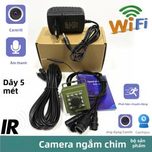 Camera Quan Sát Chim Không Dây Mini Màu Xanh Wifi Giám Sát Tổ Chim Hoang Dã 5MP 2MP Tầm Nhìn Ban Đêm Âm Thanh P2P Sử Dụng Trong Nhà Và Ngoài Trời
