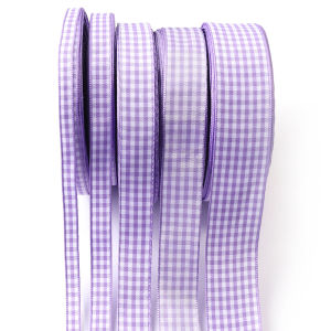 10 Thước Ruy Băng Polyester Kẻ Ô Vuông 0.6-2.5cm Hai Mặt Dùng Làm Nơ Thủ Công May Vá Trang Trí Quà Cưới Gói Quà