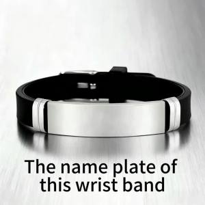 Romantic Adjustable Silicone Watchband Bracelet Stainless Steel Plate Love Message Jewelry Anniversary Gift For Husband Wife