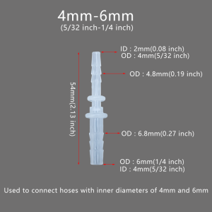 5pcs Plastic Flexible Hose Connector Barb Reducer Fitting Adapter Splicer Joint Water Pipe Repair Garden Aquarium Laboratory