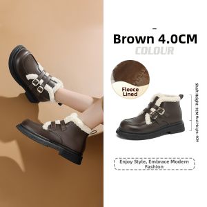 Josiny | Fluffy Thick Warm Double Buckle Snow Boots Winter New Style