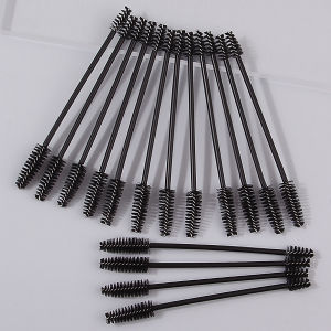 แปรงมาสคาร่าสองหัวสีดำ 20 ชิ้นแปรงแต่งหน้าตาขนนุ่มแปรงขนตาและคิ้วเกลียวเครื่องมือแต่งหน้าแบบพกพา