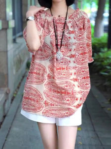 UYFY | Summer Stylish Elegant French Style Exclusive Round Neck Loose Skinny Floral Pattern Shirt