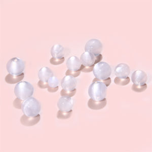 30/50pcs 6/8/10mm White Cat Eye Beads Acrylic Round Loose Resin Beads For Earring Necklace Bracelet DIY Jewelry Craft Making